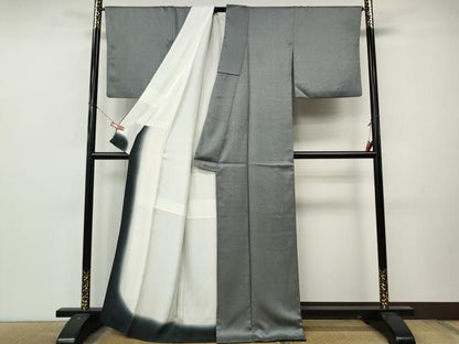 平和屋着物●江戸小紋　鮫小紋柄　黒地　正絹　逸品　CABL8651ut