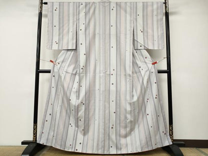 平和屋着物●上質な紬　鞠間道　正絹　逸品　CABL8663ut