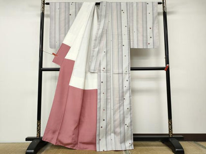 平和屋着物●上質な紬　鞠間道　正絹　逸品　CABL8663ut