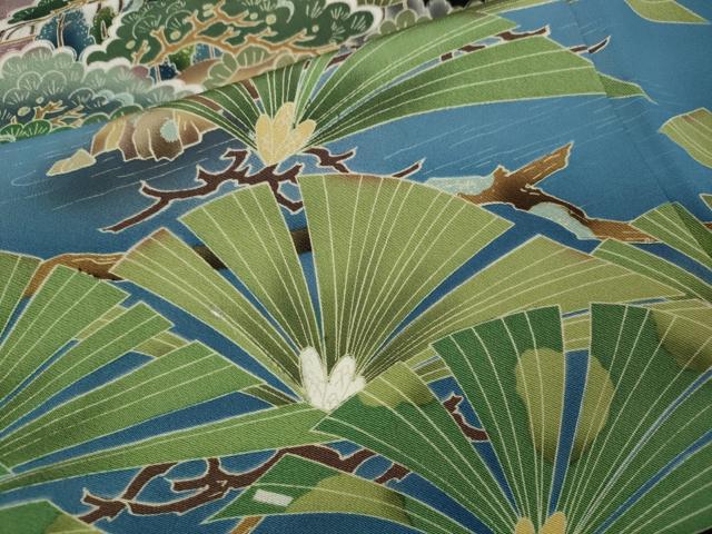 平和屋着物●豪華黒留袖　作家物　風景樹林文　正絹　逸品　CABL8674ut