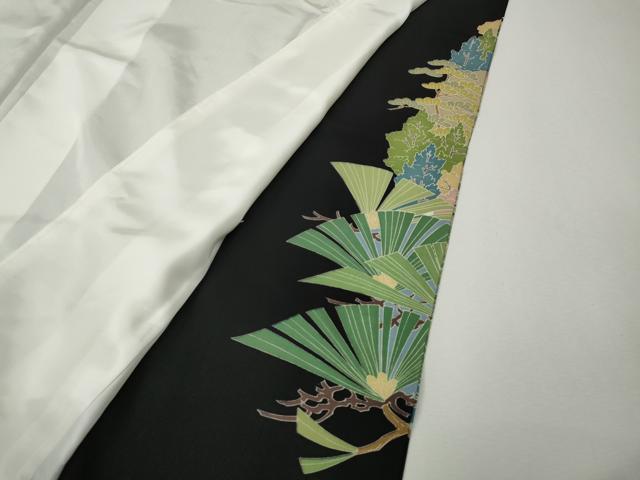 平和屋着物●豪華黒留袖　作家物　風景樹林文　正絹　逸品　CABL8674ut