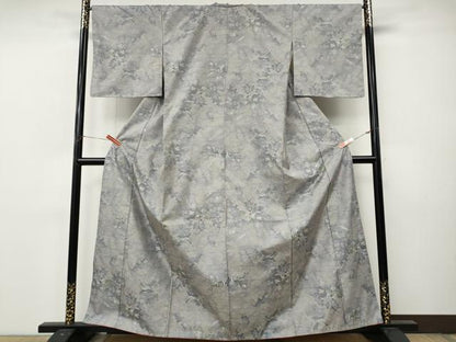 平和屋着物●都喜ヱ門　本場大島紬　白大島　7マルキ　総絣　草木づくし　藤絹織物謹製　証紙付き　正絹　逸品　CABL8689ut
