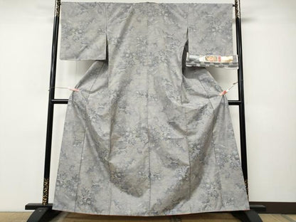 平和屋着物●都喜ヱ門　本場大島紬　白大島　7マルキ　総絣　草木づくし　藤絹織物謹製　証紙付き　正絹　逸品　CABL8689ut
