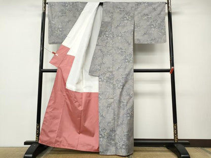 平和屋着物●都喜ヱ門　本場大島紬　白大島　7マルキ　総絣　草木づくし　藤絹織物謹製　証紙付き　正絹　逸品　CABL8689ut