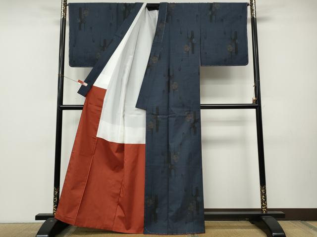 平和屋着物●本場大島紬　9マルキ　エ霞鈴花文　正絹　逸品　未使用　CABL8691ut