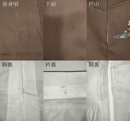 平和屋着物●西陣　京の名門　じゅらく謹製　帝王紫(古代帝王紫)　訪問着　駒刺繍　横段孔雀花文　金彩　正絹　逸品　CABL8695ut