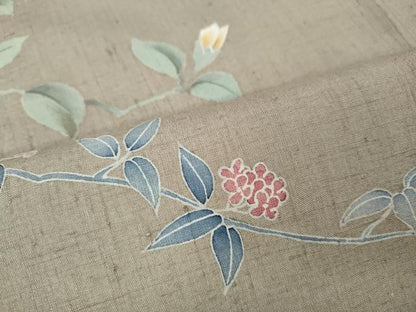 平和屋着物●訪問着　作家物　紬地　枝花文　暈し染め　正絹　逸品　CABL8703ut
