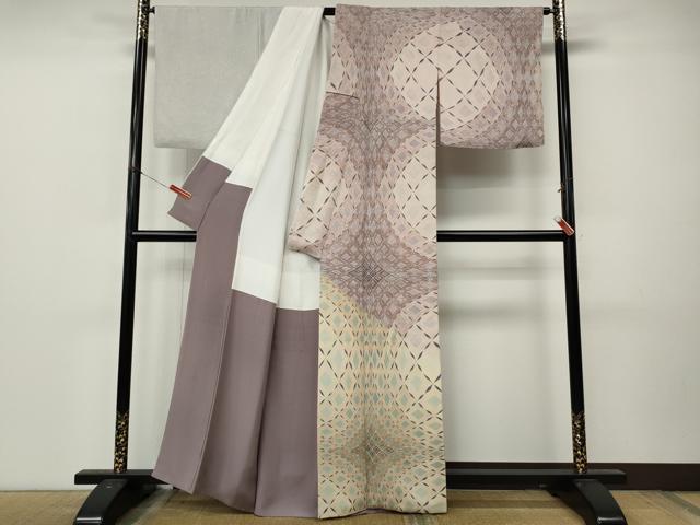 平和屋着物●訪問着　友禅　作家物　菱吉祥文　正絹　逸品　CABL8706ut