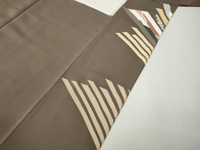 平和屋着物●訪問着　駒刺繍　松葉文　金彩　正絹　逸品　CABL8718ut