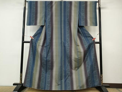 平和屋着物●結城紬　100亀甲　花間道　さが美扱い　正絹　逸品　未使用　CABL8721ut