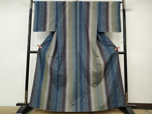 平和屋着物●結城紬　100亀甲　花間道　さが美扱い　正絹　逸品　未使用　CABL8721ut