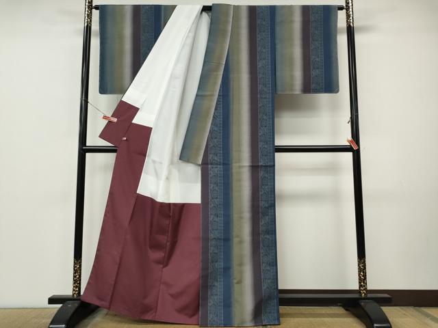 平和屋着物●結城紬　100亀甲　花間道　さが美扱い　正絹　逸品　未使用　CABL8721ut
