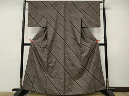 平和屋着物●本場大島紬　7マルキ　斜線文　正絹　逸品　CABL8729ut