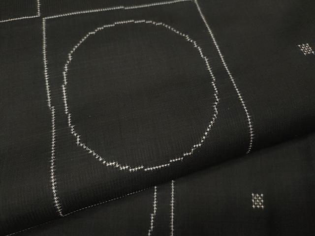 平和屋着物●本場大島紬　7マルキ　格子丸文　正絹　逸品　CABL8731ut