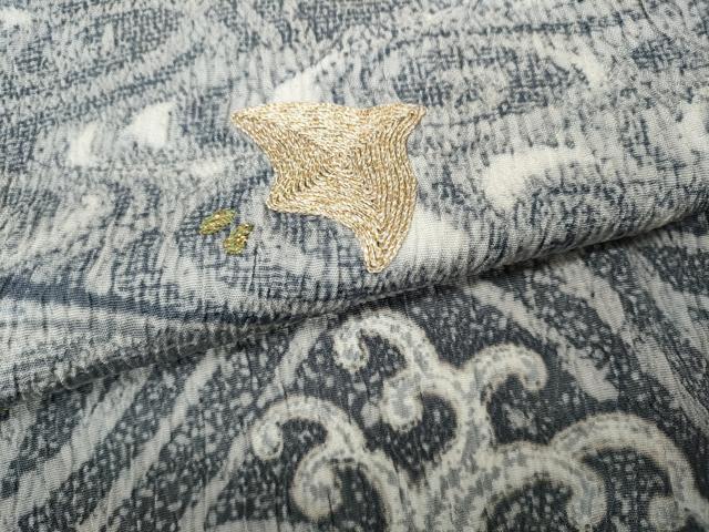 平和屋着物●訪問着　大渕隆二　駒刺繍　千鳥立波文　金彩　正絹　逸品　CABL8734ut