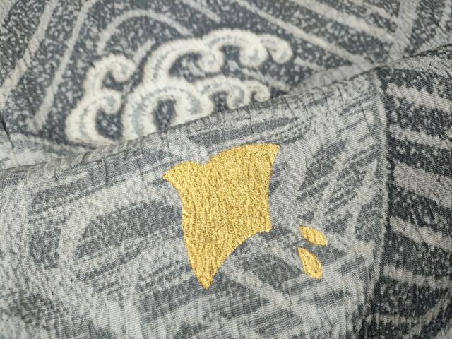 平和屋着物●訪問着　大渕隆二　駒刺繍　千鳥立波文　金彩　正絹　逸品　CABL8734ut