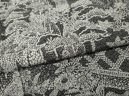 平和屋着物●訪問着　江戸小紋　風景樹林文　黒地　正絹　逸品　CABL8736ut