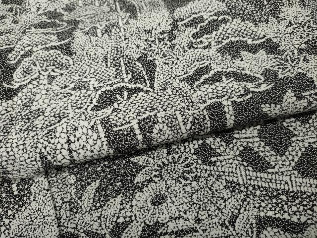 平和屋着物●訪問着　江戸小紋　風景樹林文　黒地　正絹　逸品　CABL8736ut