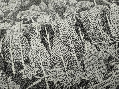 平和屋着物●訪問着　江戸小紋　風景樹林文　黒地　正絹　逸品　CABL8736ut