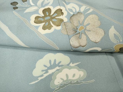 平和屋着物●訪問着　花唐草文　金銀彩　正絹　逸品　CABL8738ut