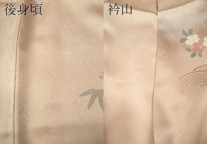 平和屋着物●訪問着　駒刺繍　花筏　暈し染め　金彩　正絹　逸品　CABL8743ut
