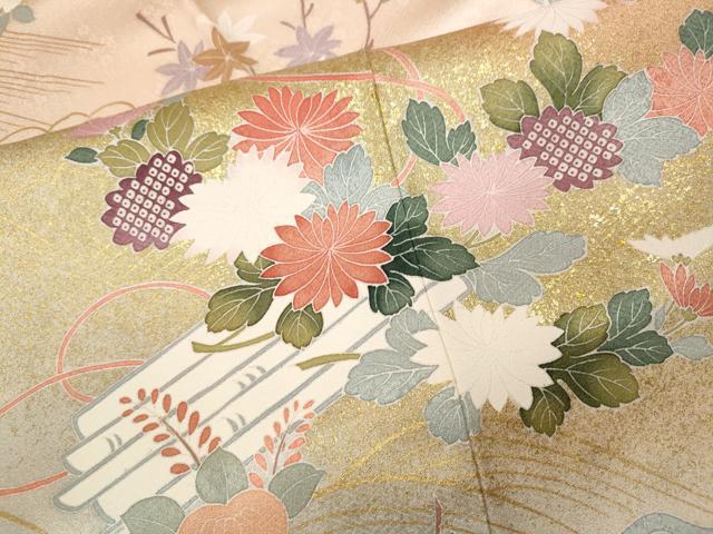 平和屋着物●訪問着　駒刺繍　花筏　暈し染め　金彩　正絹　逸品　CABL8743ut
