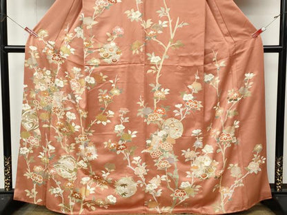 平和屋着物●創業460年・千總　訪問着　駒刺繍　几帳枝花文　金彩　正絹　逸品　CABL8744ut