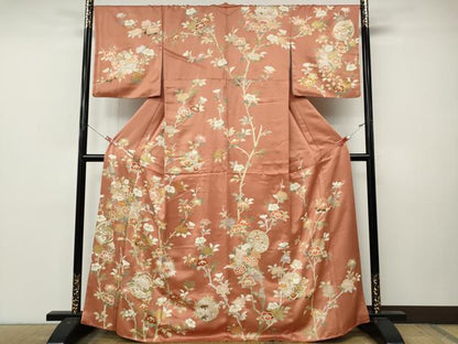 平和屋着物●創業460年・千總　訪問着　駒刺繍　几帳枝花文　金彩　正絹　逸品　CABL8744ut