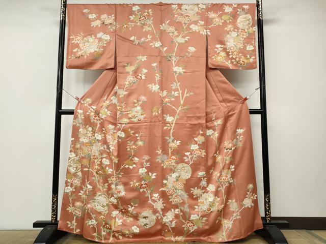 平和屋着物●創業460年・千總　訪問着　駒刺繍　几帳枝花文　金彩　正絹　逸品　CABL8744ut
