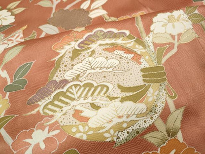 平和屋着物●創業460年・千總　訪問着　駒刺繍　几帳枝花文　金彩　正絹　逸品　CABL8744ut