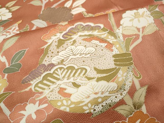 平和屋着物●創業460年・千總　訪問着　駒刺繍　几帳枝花文　金彩　正絹　逸品　CABL8744ut