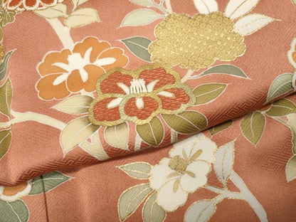 平和屋着物●創業460年・千總　訪問着　駒刺繍　几帳枝花文　金彩　正絹　逸品　CABL8744ut