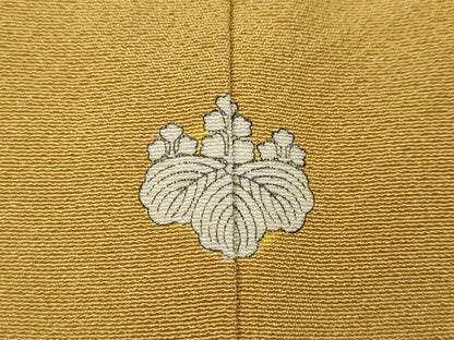 平和屋着物●上質な色無地　黃朽葉色　ロング丈　正絹　逸品　CABL8749ut