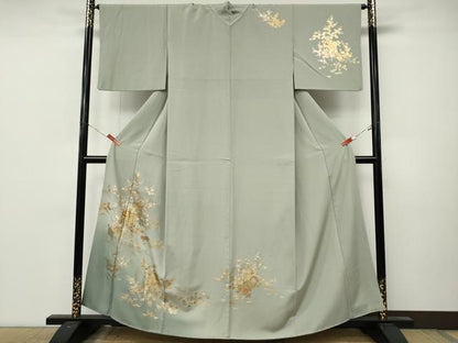平和屋着物●訪問着　御所車花文　暈し染め　金銀彩　やまと誂製　正絹　逸品　CABL8751ut