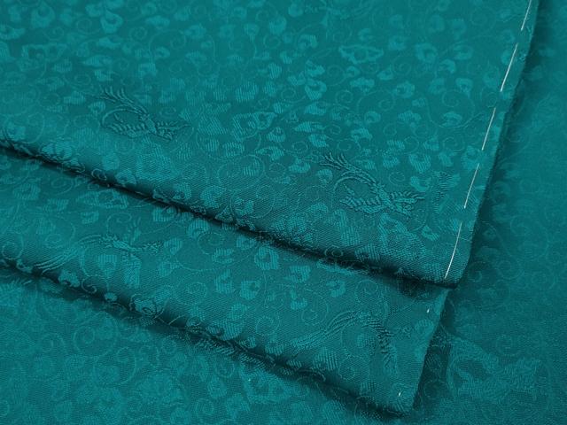 平和屋着物●上質なお召　鳳凰花唐草地紋　納戸色　正絹　逸品　CABL8754ut