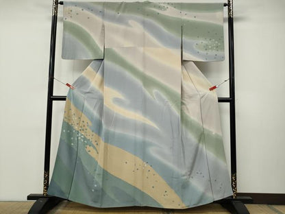 平和屋着物●訪問着　作家物　舞桜文　暈し染め　正絹　逸品　CABL8755ut