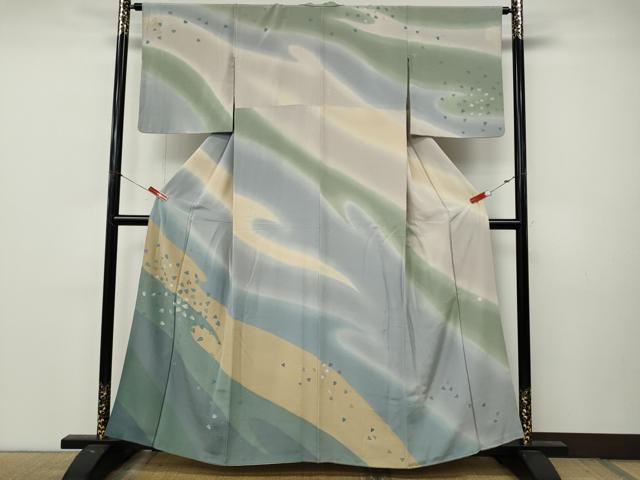 平和屋着物●訪問着　作家物　舞桜文　暈し染め　正絹　逸品　CABL8755ut