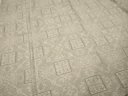 平和屋着物●結城紬　80亀甲　色紙吉祥花文　正絹　逸品　CABL8765ut