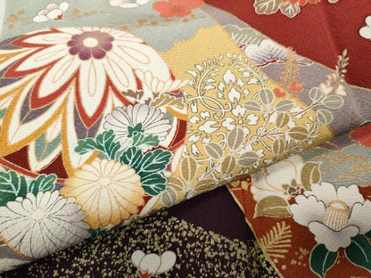 平和屋着物●豪華振袖　御所車花文　暈し染め　金彩　そごう扱い　正絹　逸品　CABL8768ut
