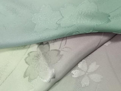 平和屋着物●長襦袢　袷　流水舞花地紋　暈し染め　さが美扱い　正絹　逸品　未使用　CABL8772ut