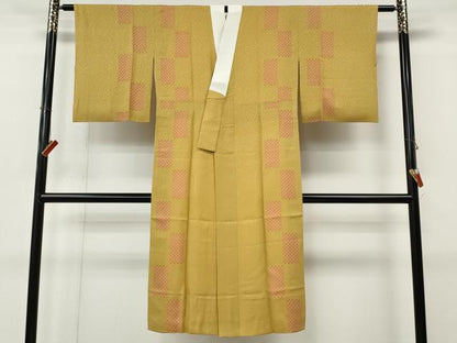 平和屋着物●長襦袢　袷　市松文　さが美扱い　正絹　逸品　CABL8774ut