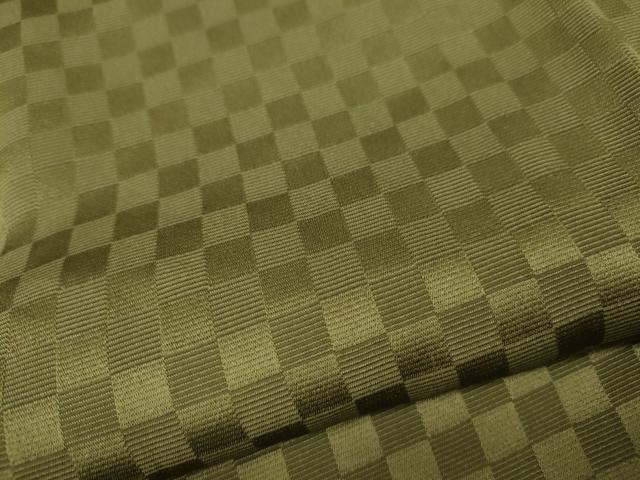 平和屋着物●世界的人形師　辻村寿三郎　ジュサブロー　長襦袢　袷　市松地紋　松海色　反端付き　正絹　逸品　未使用　CABL8775ut