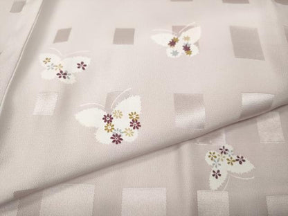 平和屋着物●長襦袢　無双仕立て　作家物　来夢来人　舞蝶文　正絹　逸品　CABL8776ut