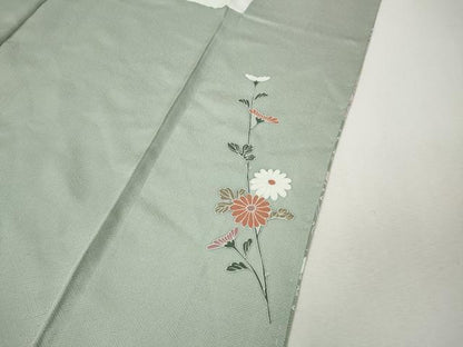 平和屋着物●訪問着　地紙花蝶文　暈し染め　金彩　反端付き　正絹　逸品　CABL8778ut