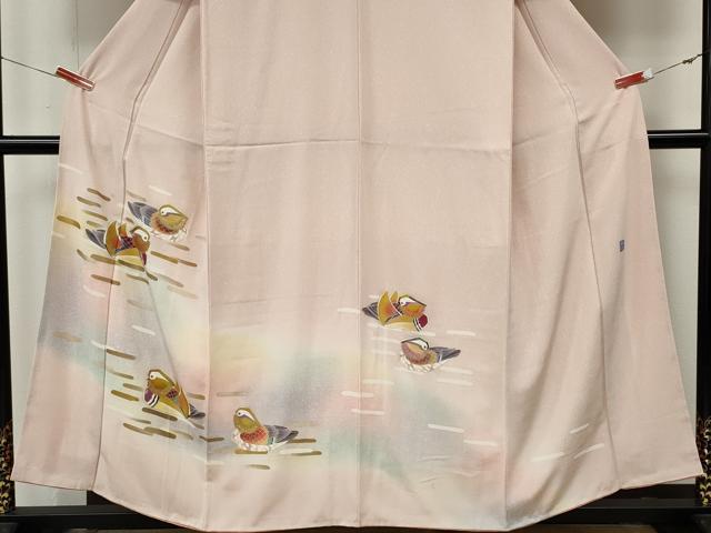 平和屋着物●訪問着　作家物　鴛鴦文　暈し染め　金彩　正絹　逸品　未使用　CABL8779ut