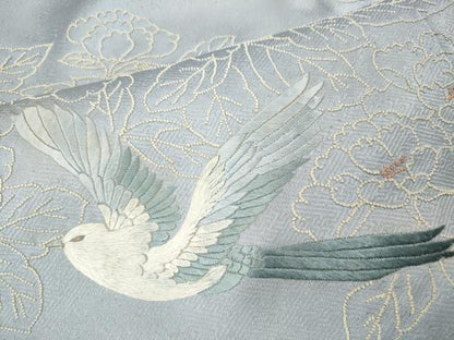 平和屋着物●中国三大刺繍　相良刺繍　総刺繍　色留袖　飛鳥花文　正絹　逸品　CABL8789ut