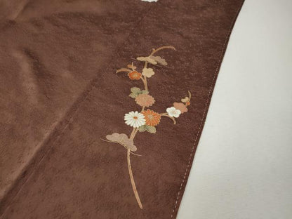 平和屋着物●訪問着　絞り　刺繍　花唐草文　正絹　逸品　CABL8793ut