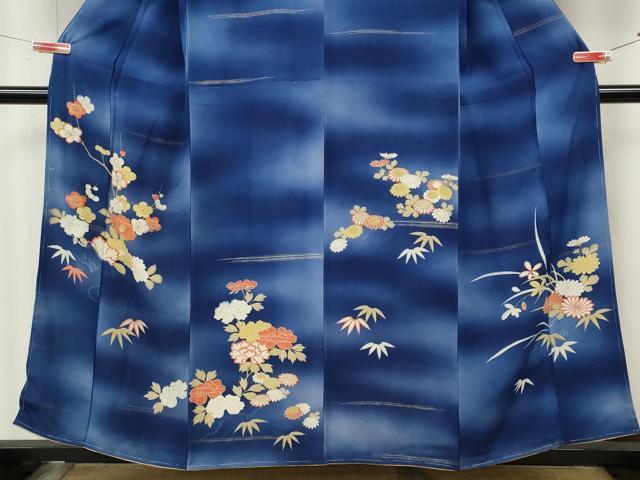 平和屋着物●訪問着　流水草花文　暈し染め　金銀糸　正絹　逸品　CABL8795ut