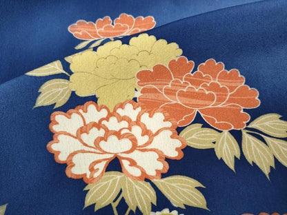 平和屋着物●訪問着　流水草花文　暈し染め　金銀糸　正絹　逸品　CABL8795ut