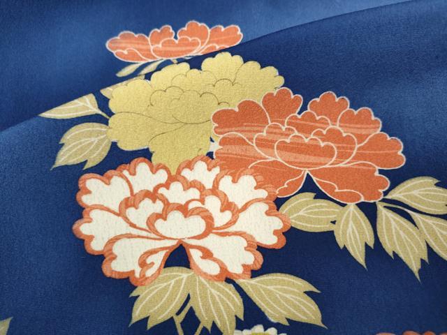 平和屋着物●訪問着　流水草花文　暈し染め　金銀糸　正絹　逸品　CABL8795ut